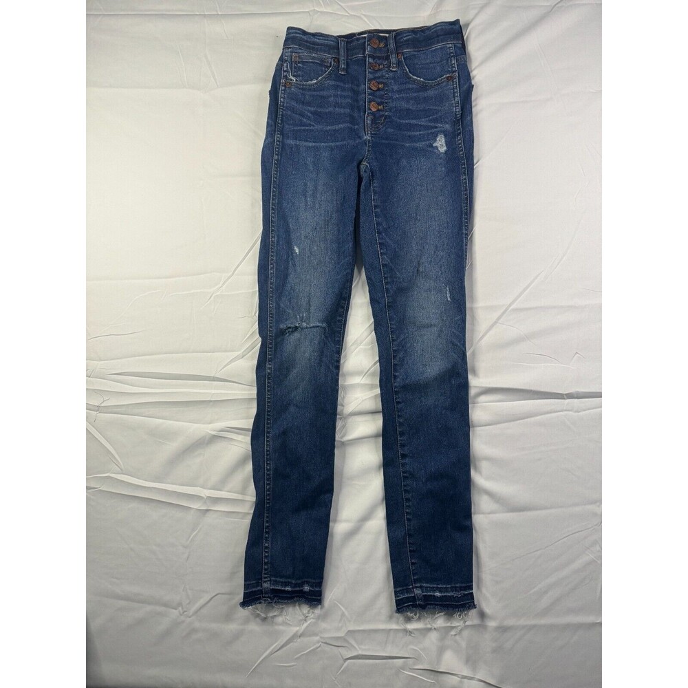 Madewell Jeans Womens Size 23 Skinny 10" High Rise Blue Denim Button Fly